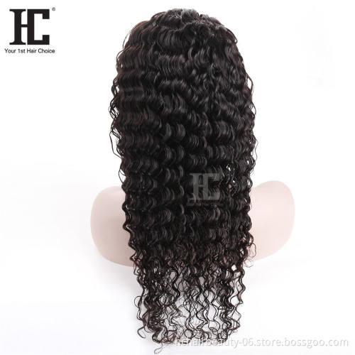 Wholesale Virgin Hair Vendors Brazilian Cuticle Aligned Raw Virgin Human Hair Full Lace Wig Deep Human Lace Wig For Black Women